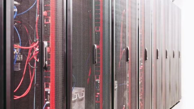 System with various wires managing access to centralized resource of server in data center